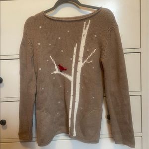 J. Jill Red sparkly Cardinal winter sweater